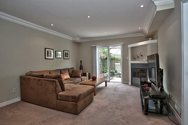 Recreation room with walk-out to backyard.