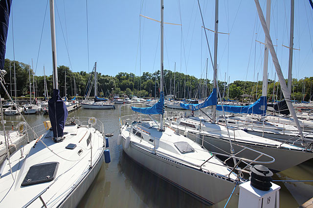 Backs onto marina.